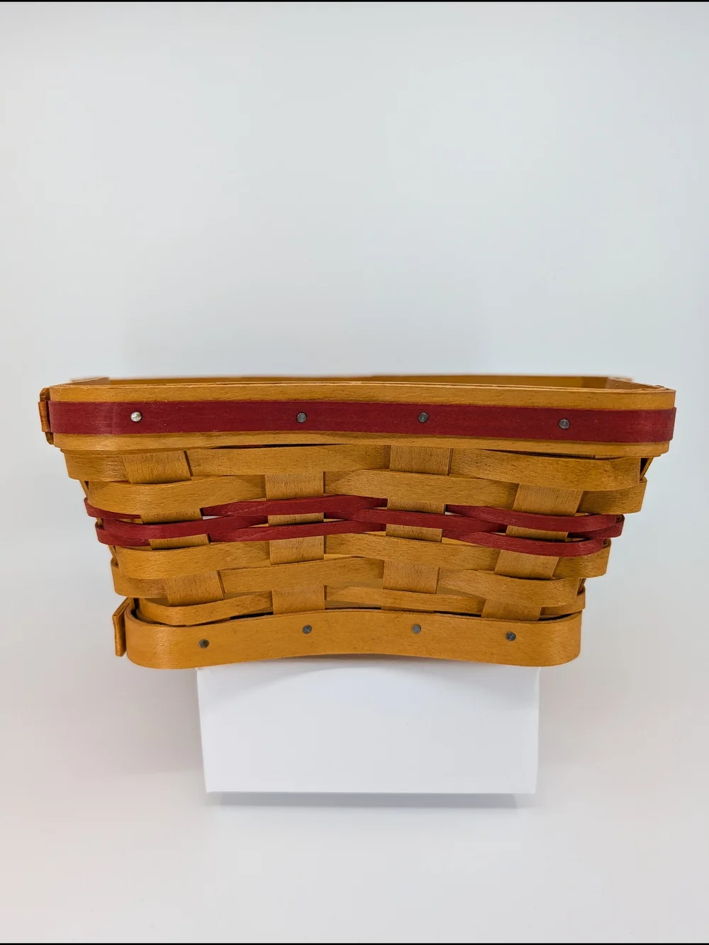 Longaberger 2001 Red Shining Star Basket/American Pride& Holly Liners/Protector - Picture 7 of 9